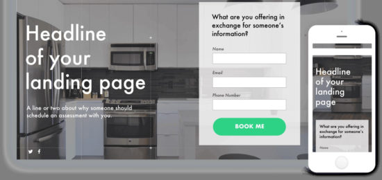 esempio di landing page